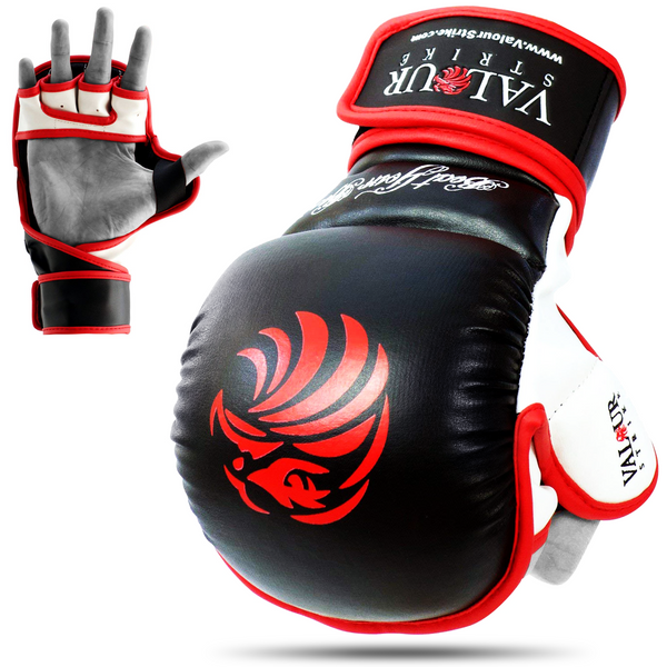 Valour Strike Pro Red Leather Boxing Gloves Sparring India