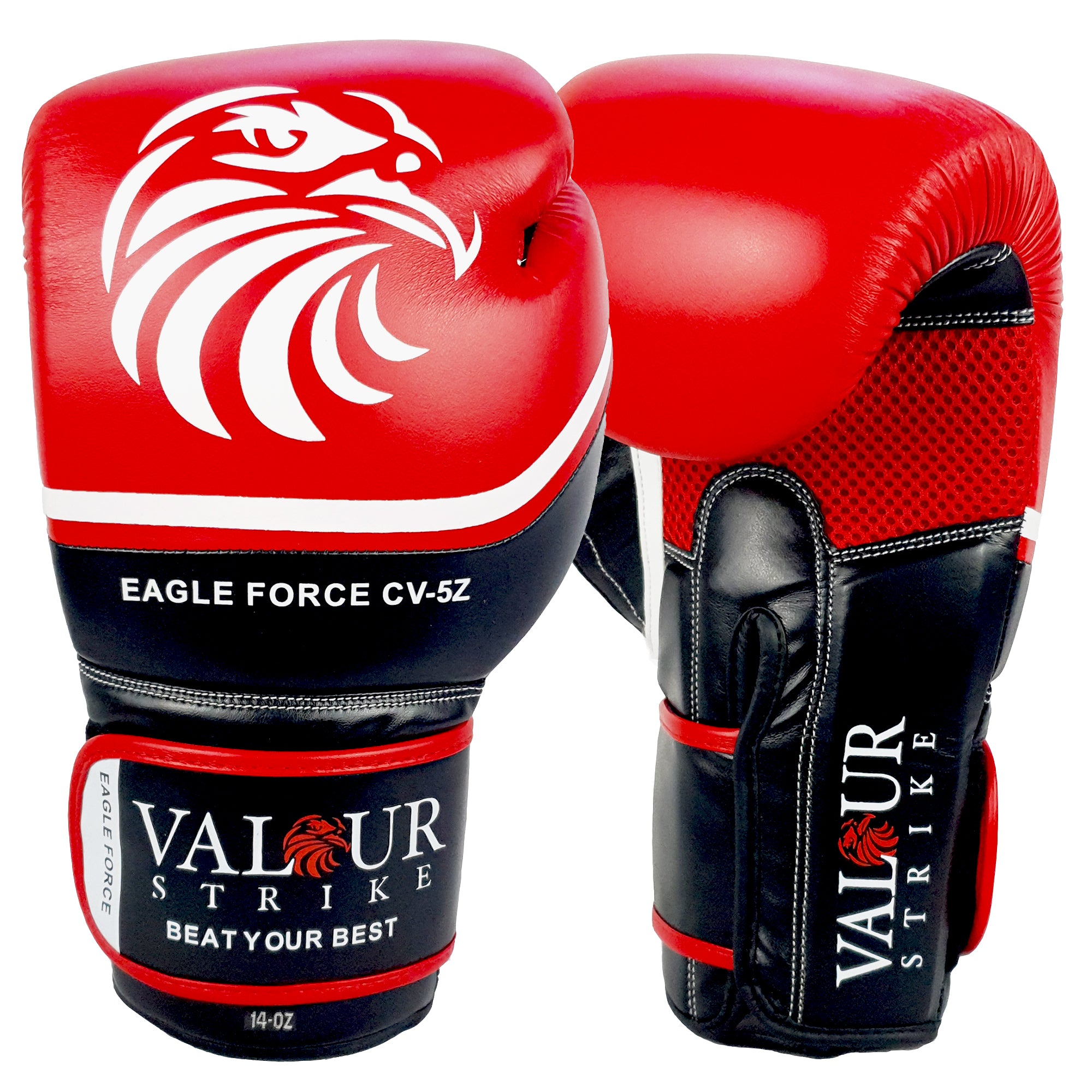 Valour Strike Black Red & White CV-5Z Boxing Gloves - Free UK