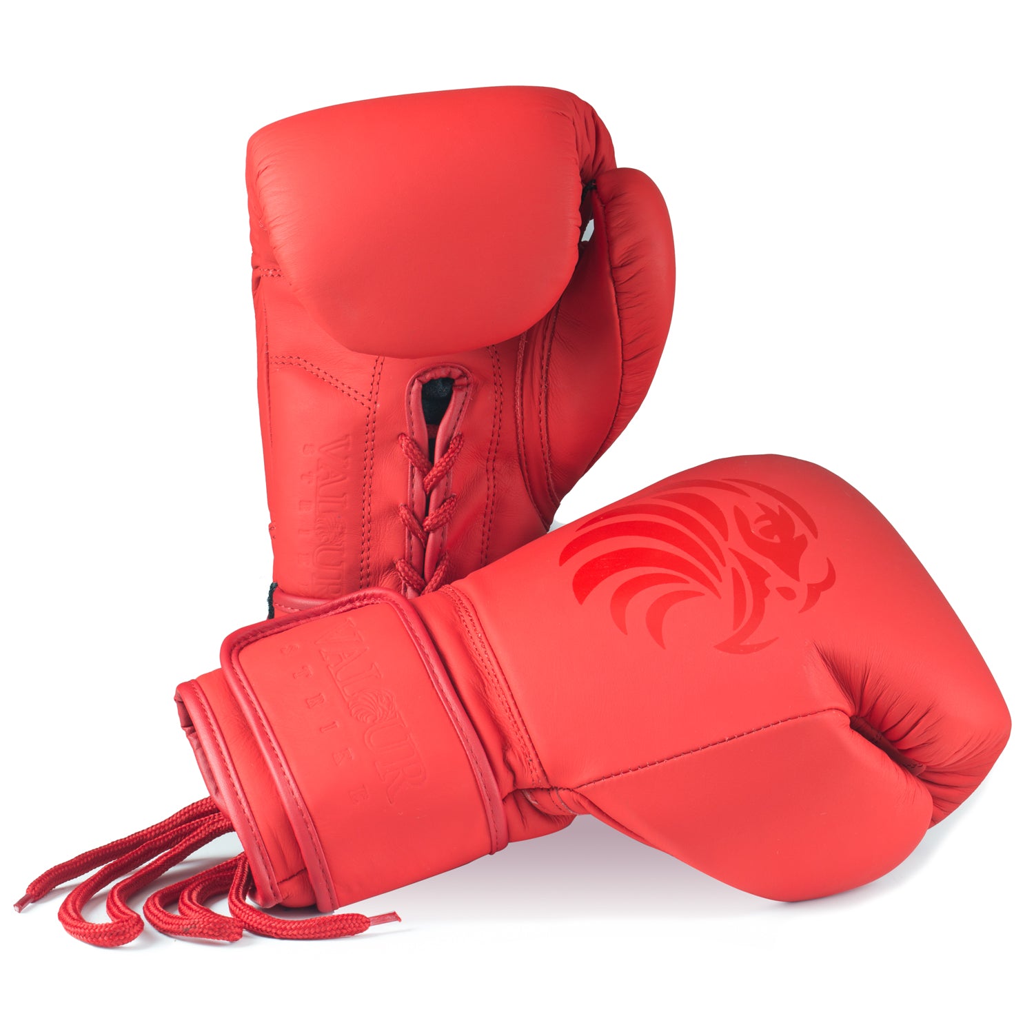Valour Strike Pro Red Leather Boxing Gloves Sparring India