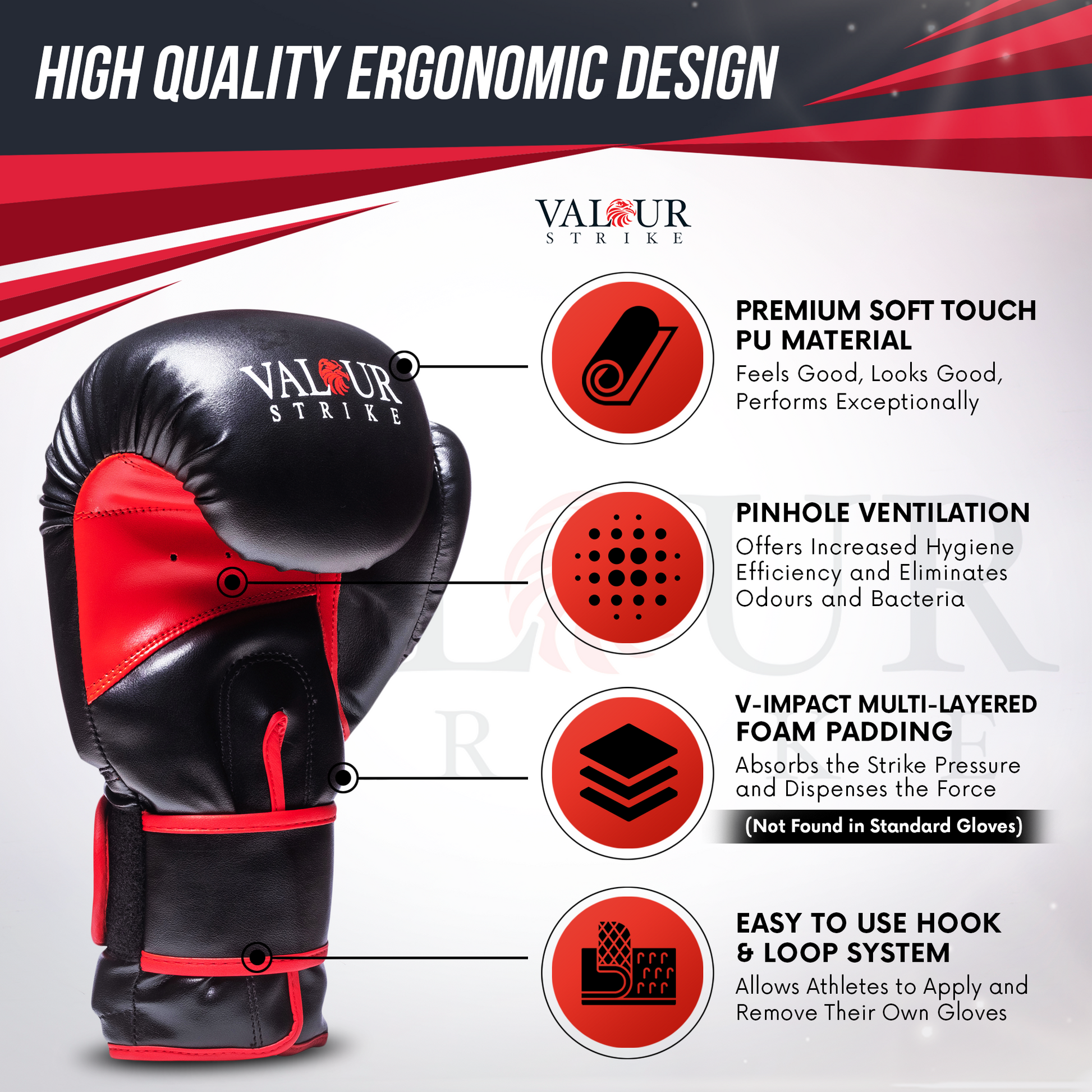 boxing glove construction of layers for protection