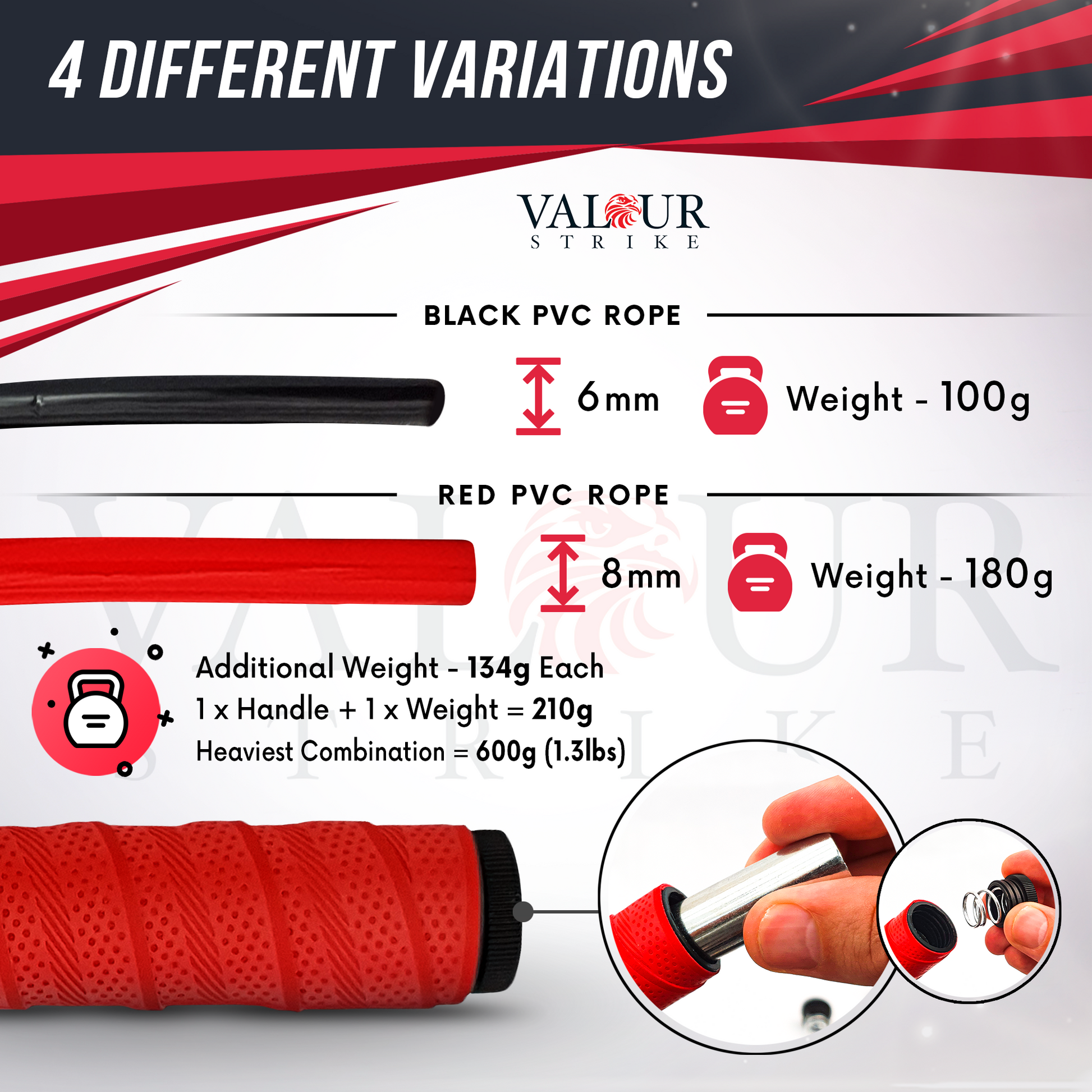 thick weighted skipping rope lengths