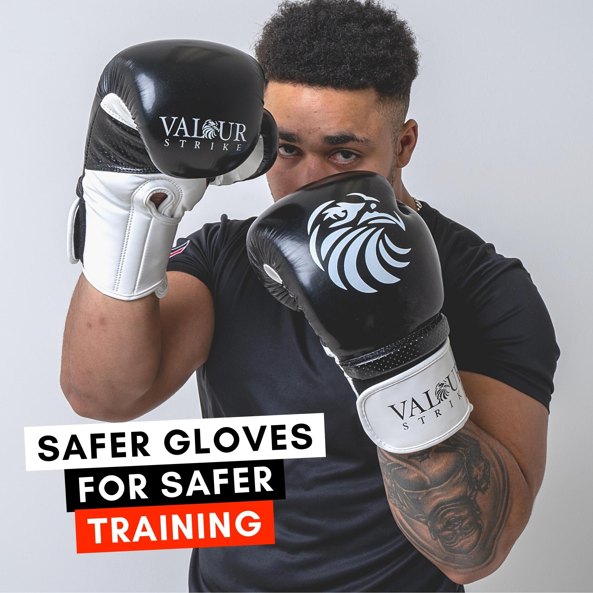 Valour Strike Black Boxing Gloves - Free UK Delivery  Premium Quality and  Performance –