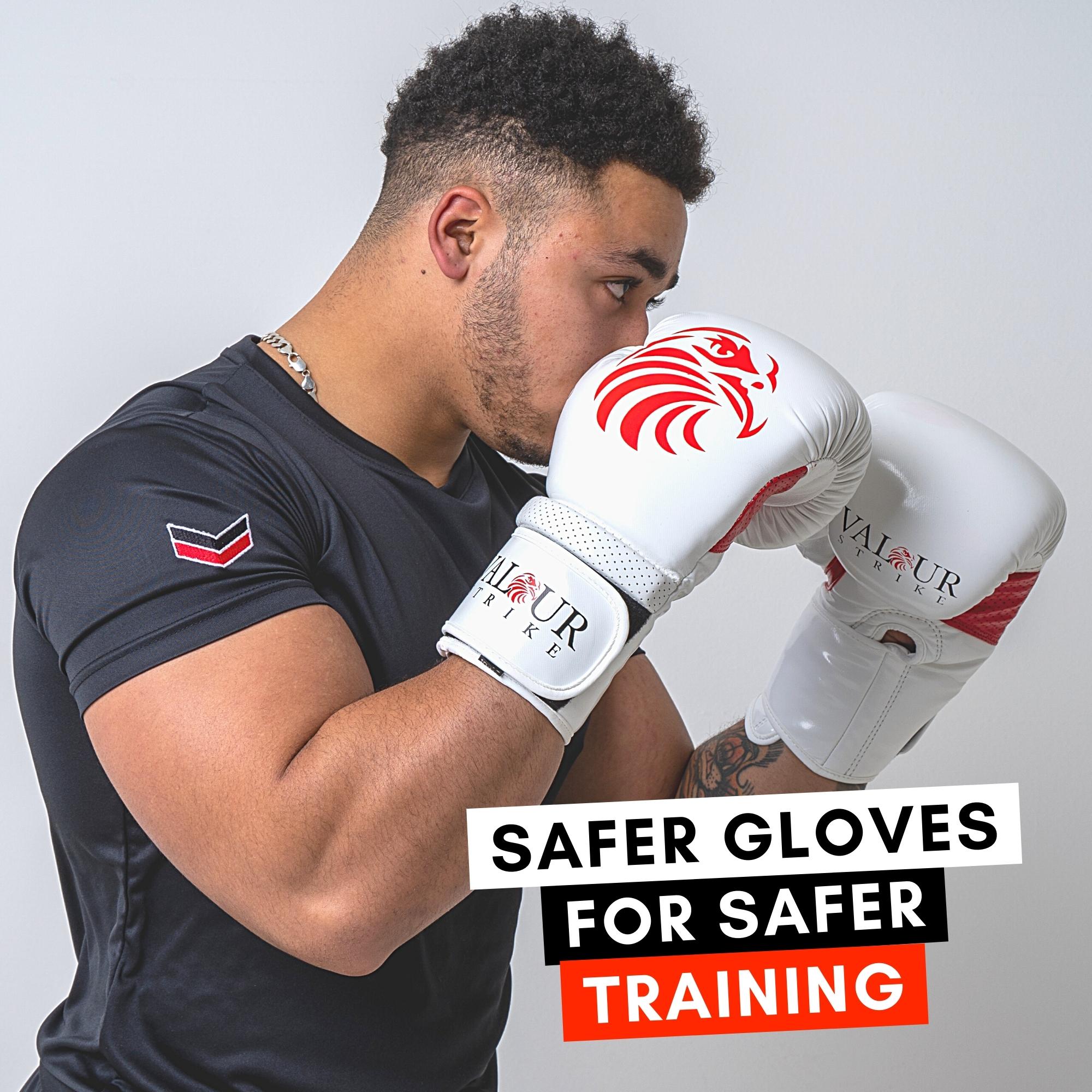 Valour Strike White Boxing Gloves  Free UK Delivery –